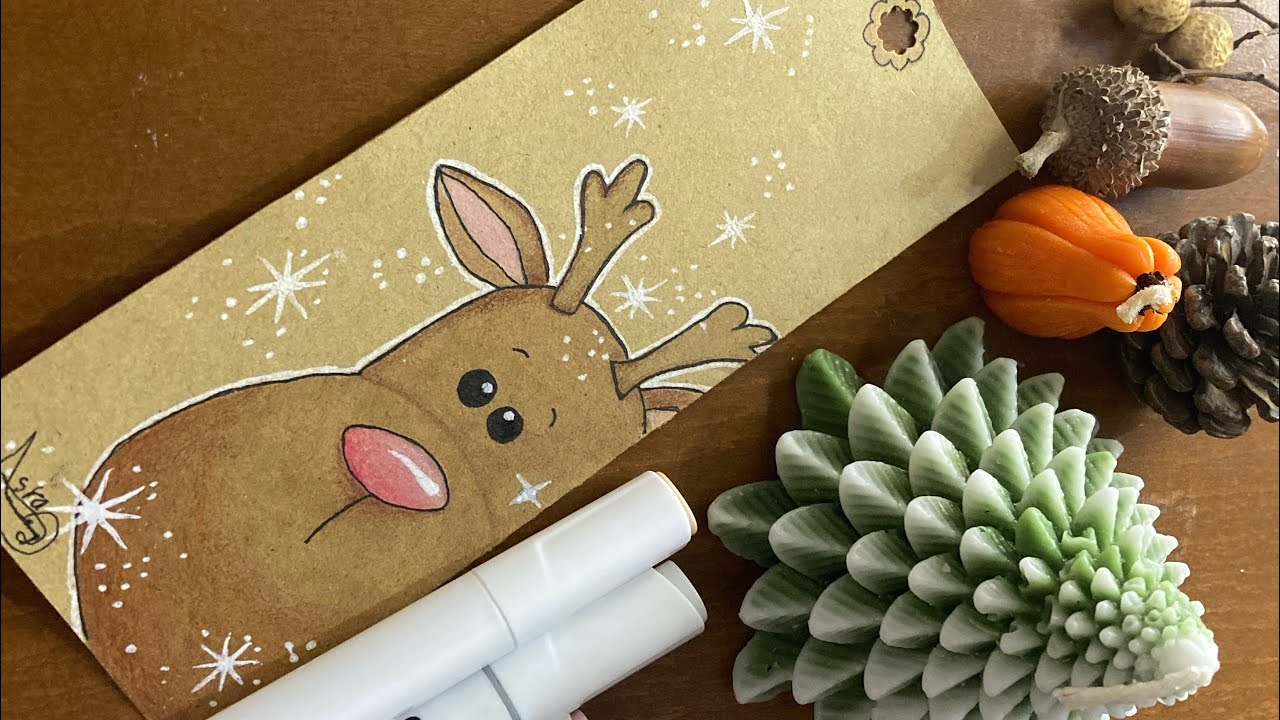 Fantasy Deer Bookmark Painting | Artistic Deer for Book Lovers 🦌📚