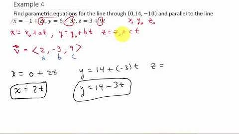Finding Parametric Equations Through a Point and Parallel to a Line