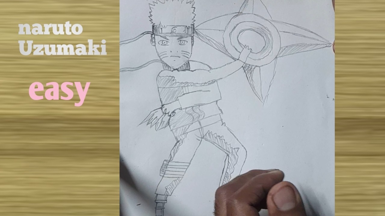 How to Draw Naruto with Shuriken Full Body || Easy Naruto Drawing