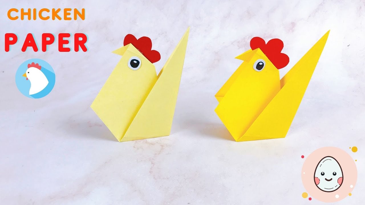 Instructions on how to fold the chicken easily with paper/ Thao's art.
