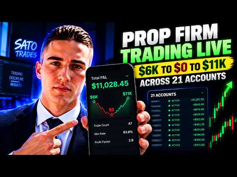Prop Firm Trading Live: Trading 21 Accounts | Trade Recap