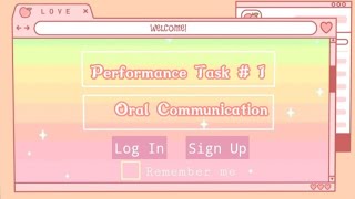 Performance Task #1 in Oral Communication Profile