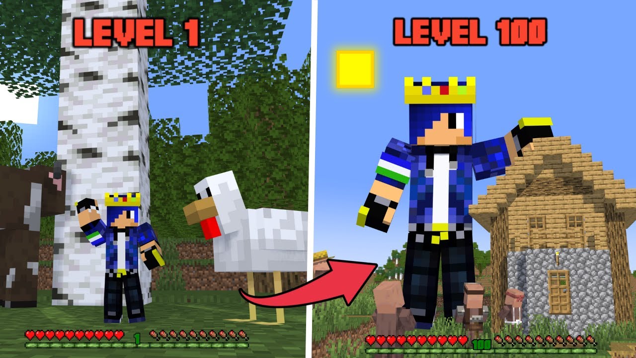 Minecraft lekin darajam oshgan sari gigantga aylanaman! Minecraft Uzbekcha 