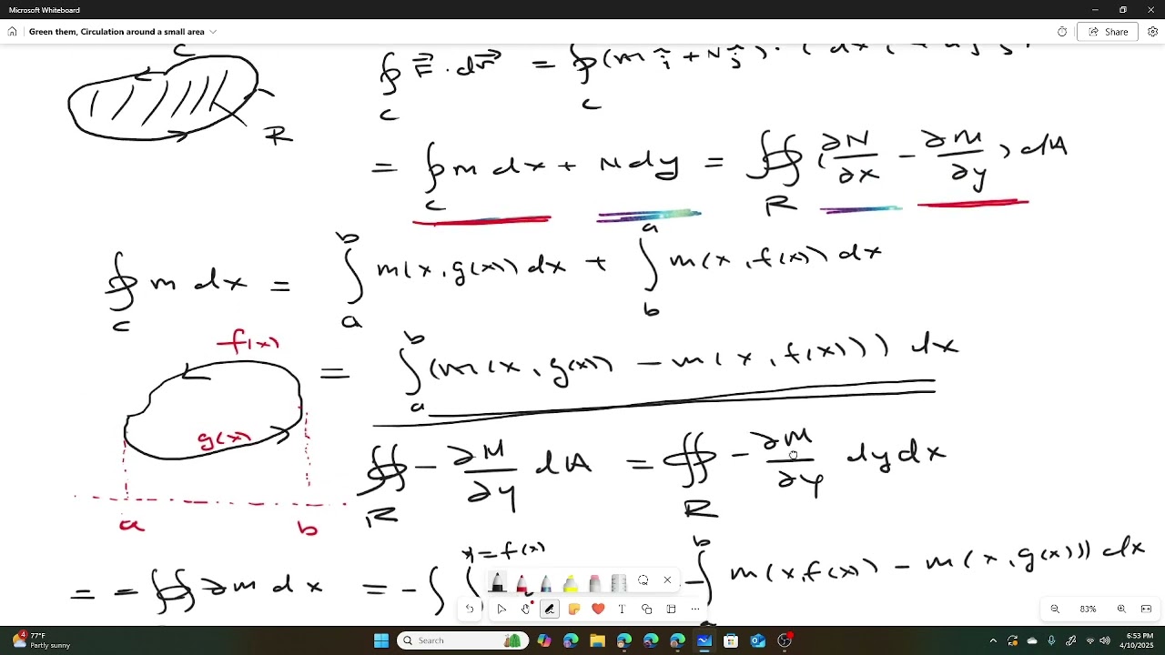 Green's theorem, direct proof