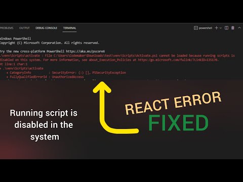 create-react-app cannot be loaded because running scripts is disabled error fixed
