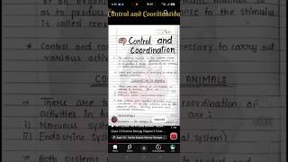 class 10 science chapter control and coordination notes #class10 #notes