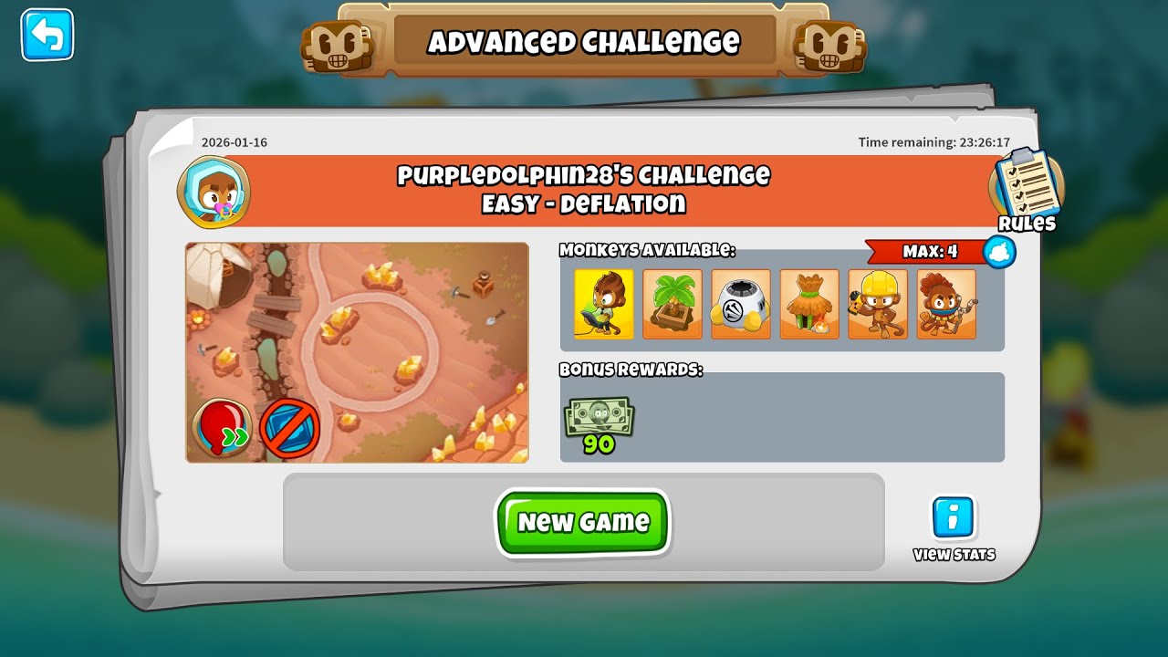 Bloons TD 6 Advance Challenge - PurpleDolphin28's Challenge - 1/16/2026