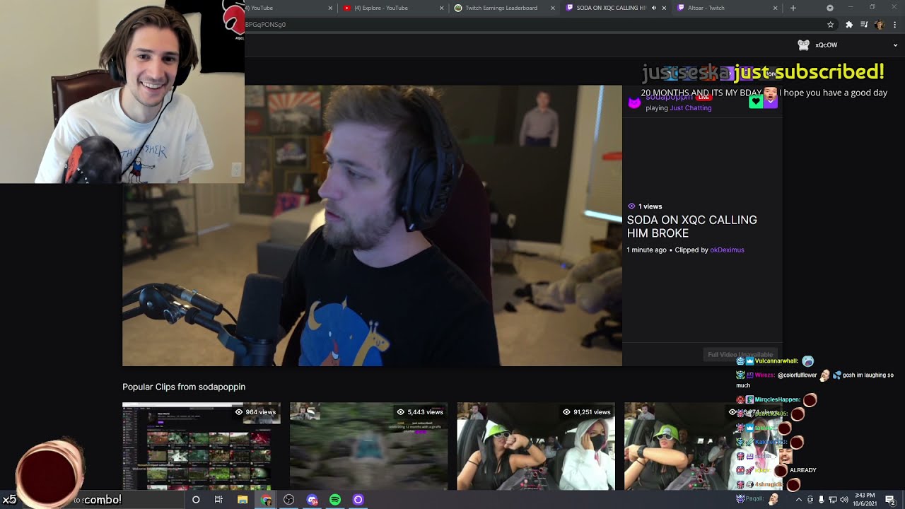 xQc reacts to the Twitch earnings leak and related clips! (WITH CHAT!)