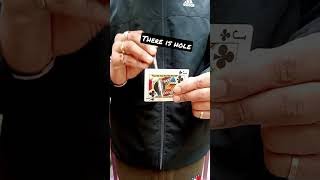 Card HOLE becomes a STICKER magic trick🤫💥 | best illusion card trick #shorts #ytshorts #magic