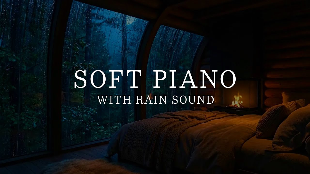 Rain and Piano Sleep Music for Stress Relief and Gentle Sleep 🌧️ Peaceful Music in the Warm Bedroom🔥