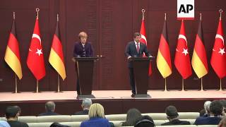 Davutoglu Speaks At Presser With Merkel