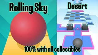 Desert 100% All Collectibles | Rolling Sky