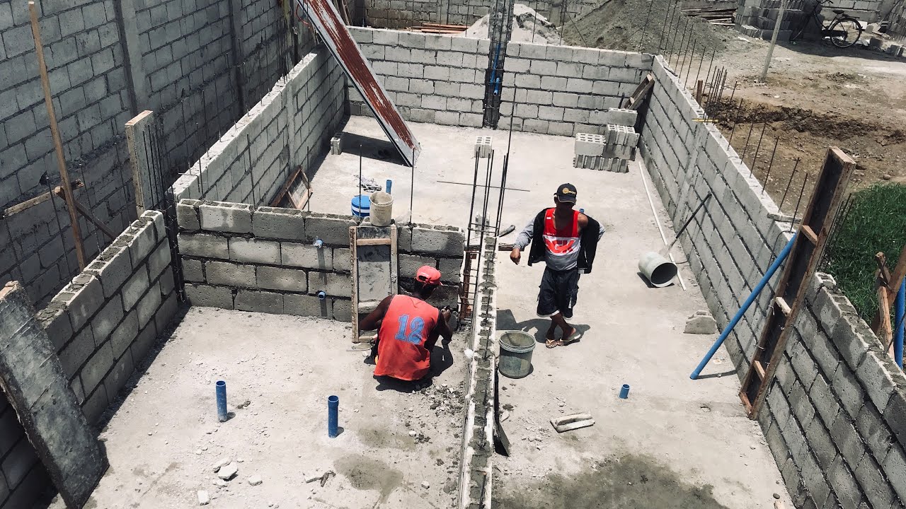 Swimming Pool CHB Flooring Prepare - YouTube