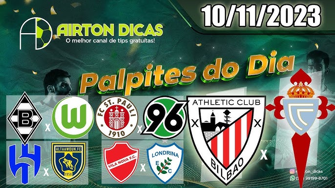 Palpites de futebol dos jogos de segunda-feira, 06/11/2023. #vasco