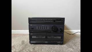 Aiwa CX-35 X-505 Home Stereo System AM FM Radio Tuner, Double Cassette Deck and Receiver Amplifier