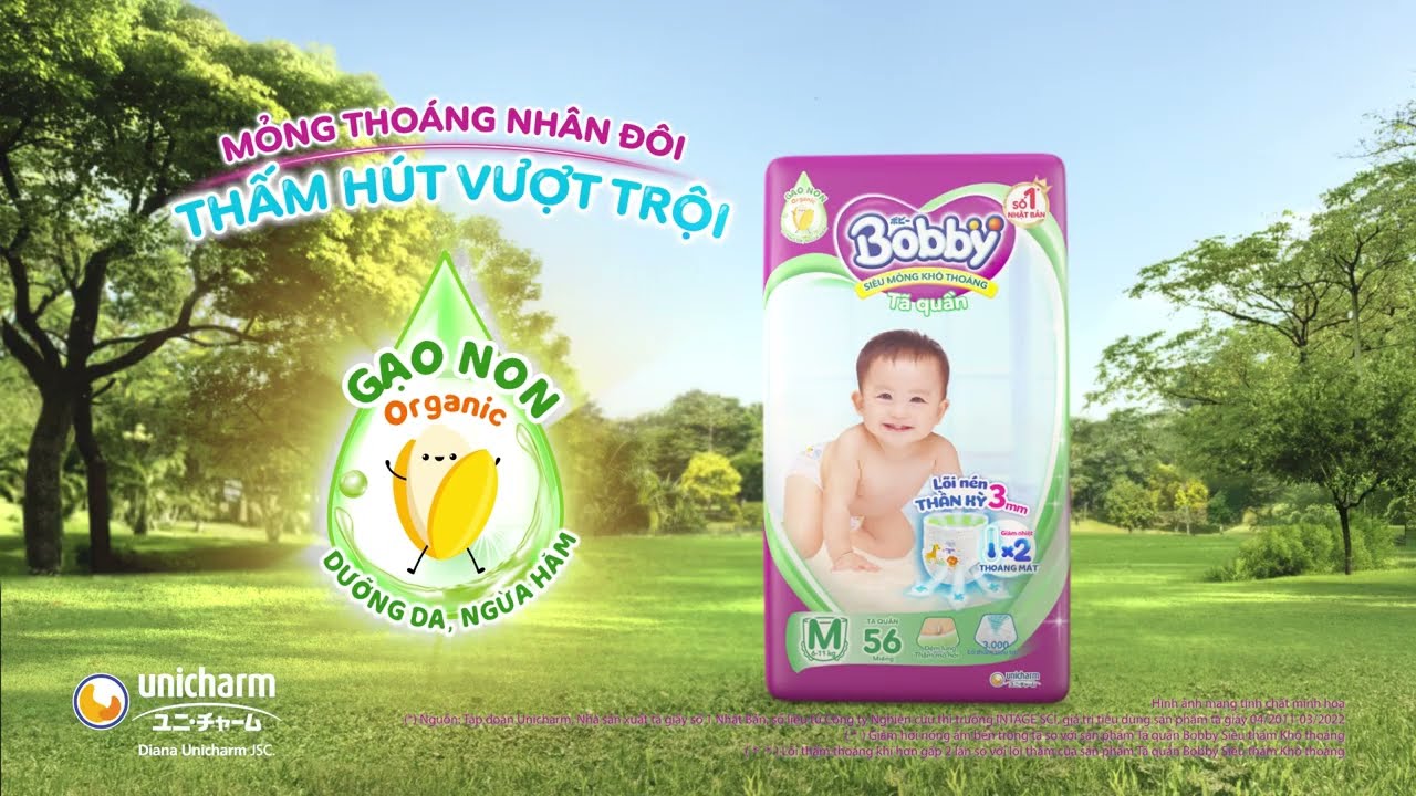 BOBBY 3MM GẠO NON GIẢM NHIỆT MỚI – MỎNG THOÁNG NHÂN ĐÔI, THẤM HÚT VƯỢT TRỘI TVC 2022 – 15s