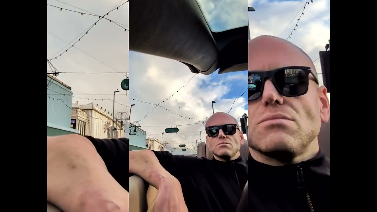 Blackpool Promenade Alan Fitzpatrick Haven't you Heard BMW E46 330ci Convertible Sunset Drive