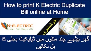 How to check electric bill online in Pakistan | how to general K electric duplicate bill online