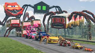 ALL MONSTERS Big & Small Cars Downhill Madness with CAR EATER & BUS EATER – BeamNG.Drive screenshot 3