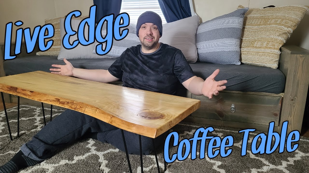 live Edge Coffee Table with modern legs - YouTube
