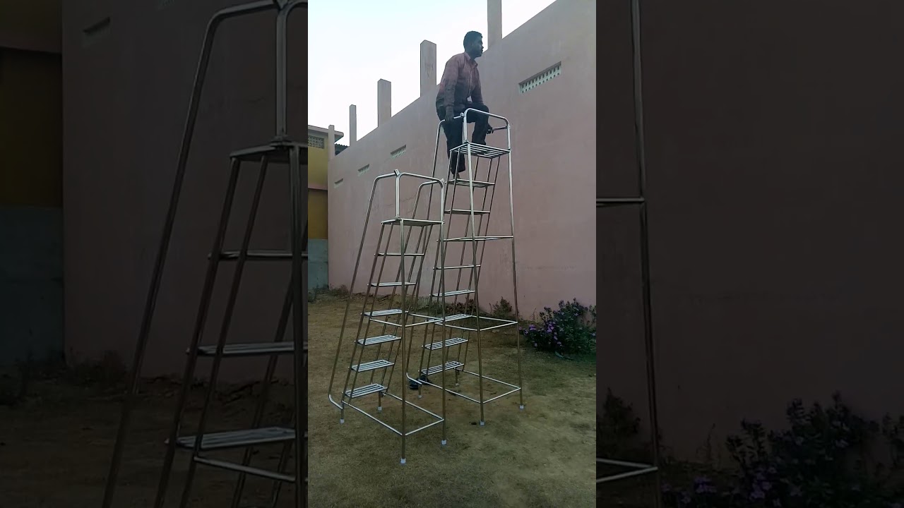 ss sterile wall cleaning steps ladder