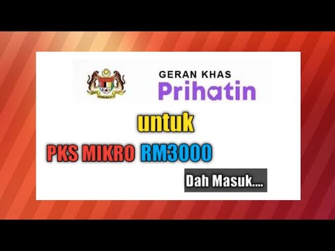 Geran Khas Prihatin ( GKP ) RM3000 untuk PKS Mikro Masuk Hari ini