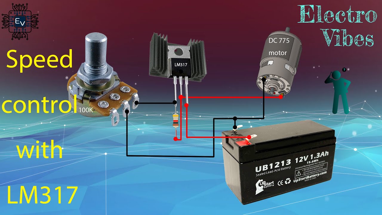 How to make dc motor speed controller using LM317 IC - YouTube