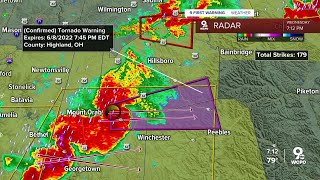 Tornado  touches down along Brown and Highland county lines