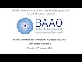 Solution BAAO 2024 R1 S1 (Qu.1 Short Questions) | The transit of the Sun by Earth