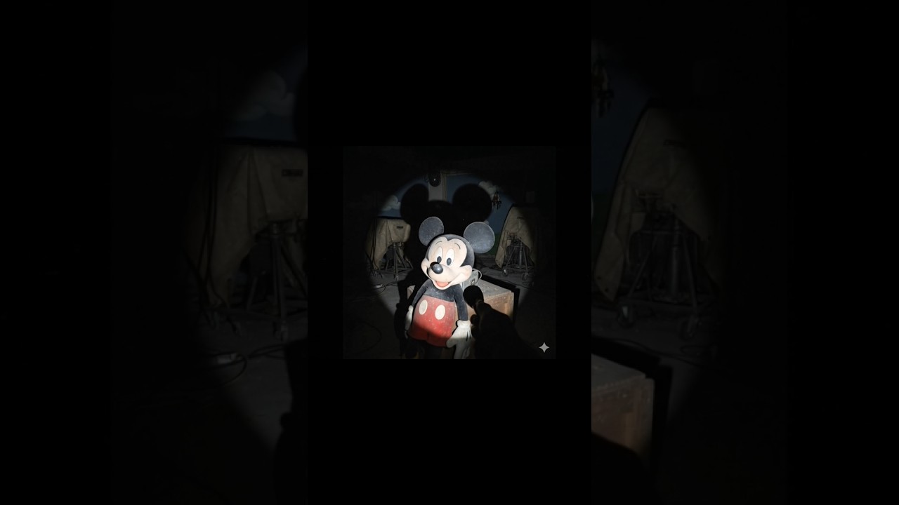 Mickey Mouse cartoon at abended place 😱 