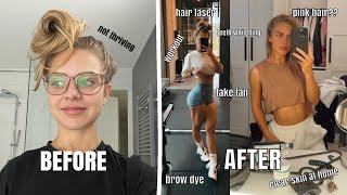 GLOW UP TRANSFORMATION (at home) goes wrong? my hair is now pink