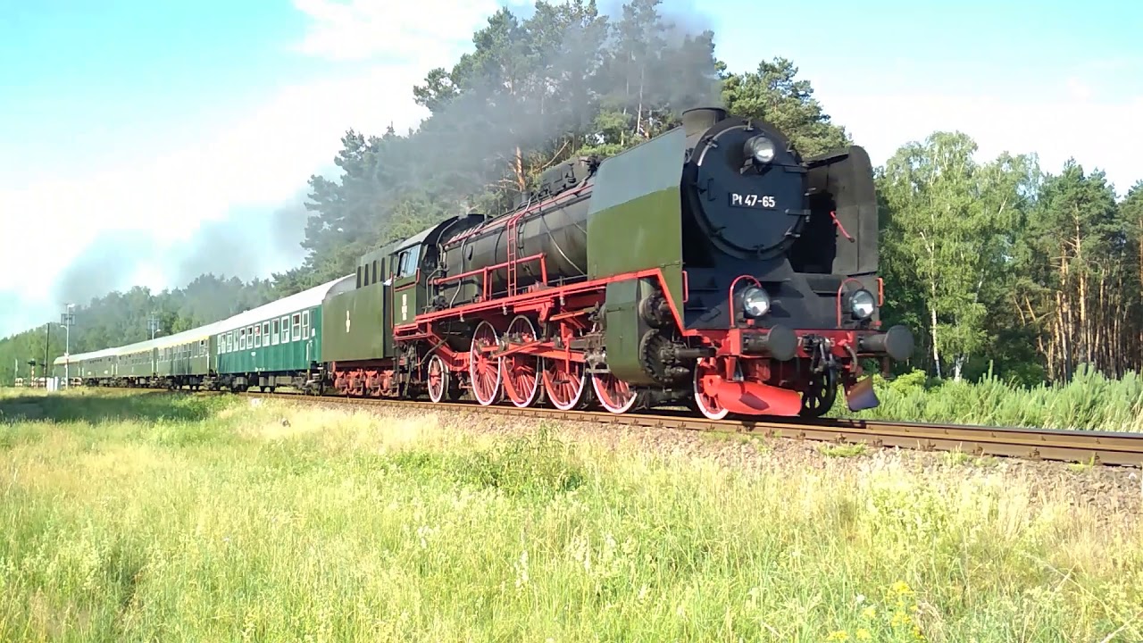 Pociąg specjalny ,,GWDA,,prowadzony przez parowóz Pt47-65