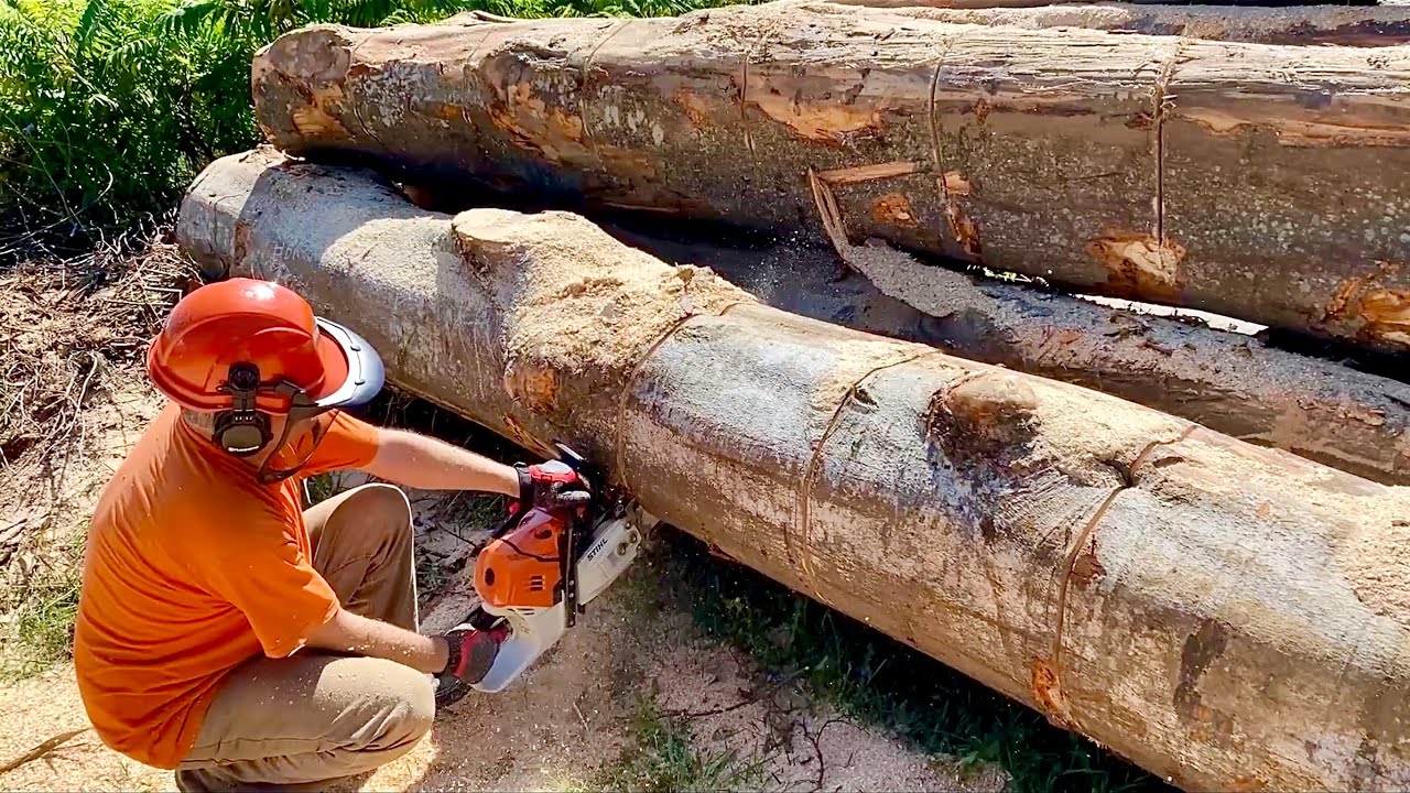 Stihl 500i 6.8 HP Cutting Firewood - YouTube