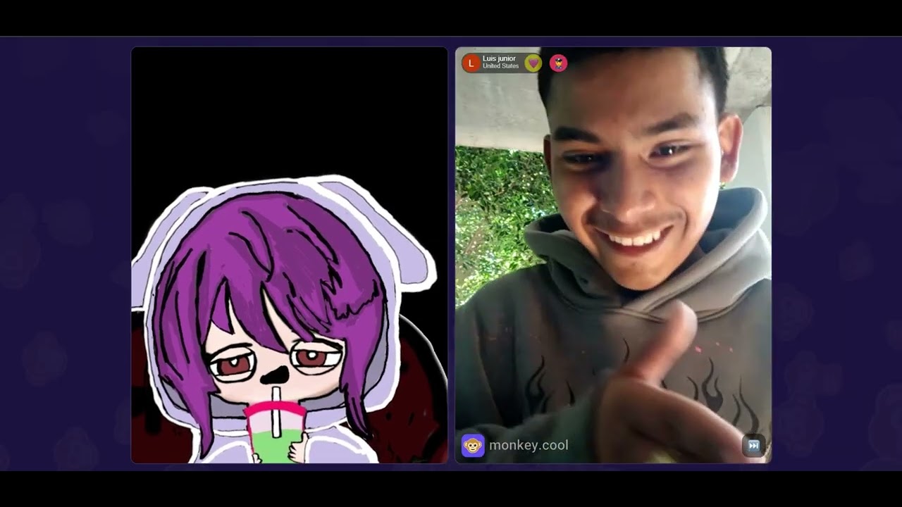 CHILLING WITH A DRINK ON MONKEY APP (bruh)