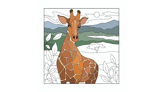 Giraffe Antistress Coloring pages