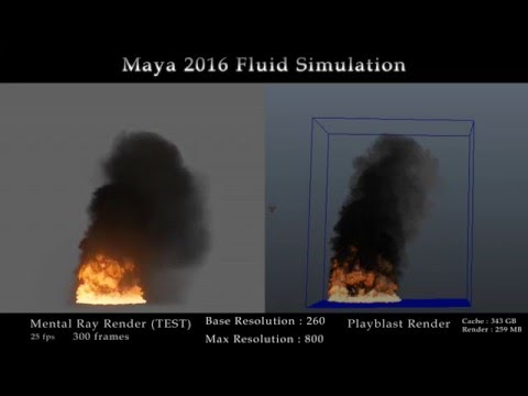 Fluid Fire and Smoke Simulation Test (Autodesk Maya 2016)