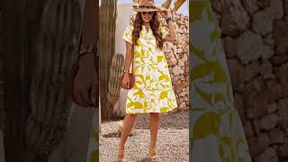 Plus Size Yellow Summer Dress 2026, Casual Vacation Outfit for Women #sheinhaul #sheinreview