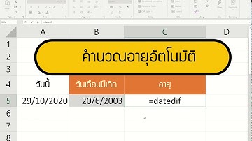 😲 คำนวณอายุอัตโนมัติใน Excel