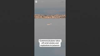 Commercial aircraft takes off from Beirut amid aftermath of Israeli strikes #shorts