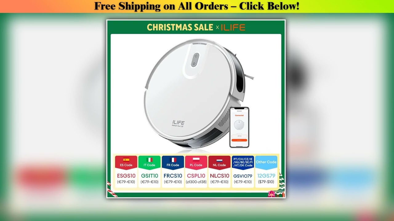 ILIFE V20 Robot Vacuum Cleaner, 5000Pa suction, SOF LiDAR Smart Navigation, APP Control,