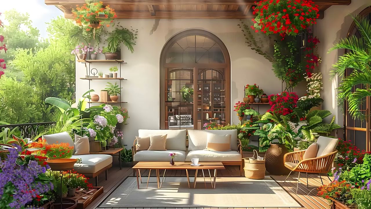 A Cozy Outdoor Spot to Sit and Think 🌿 Soft Jazz Piano for Study and Relaxation