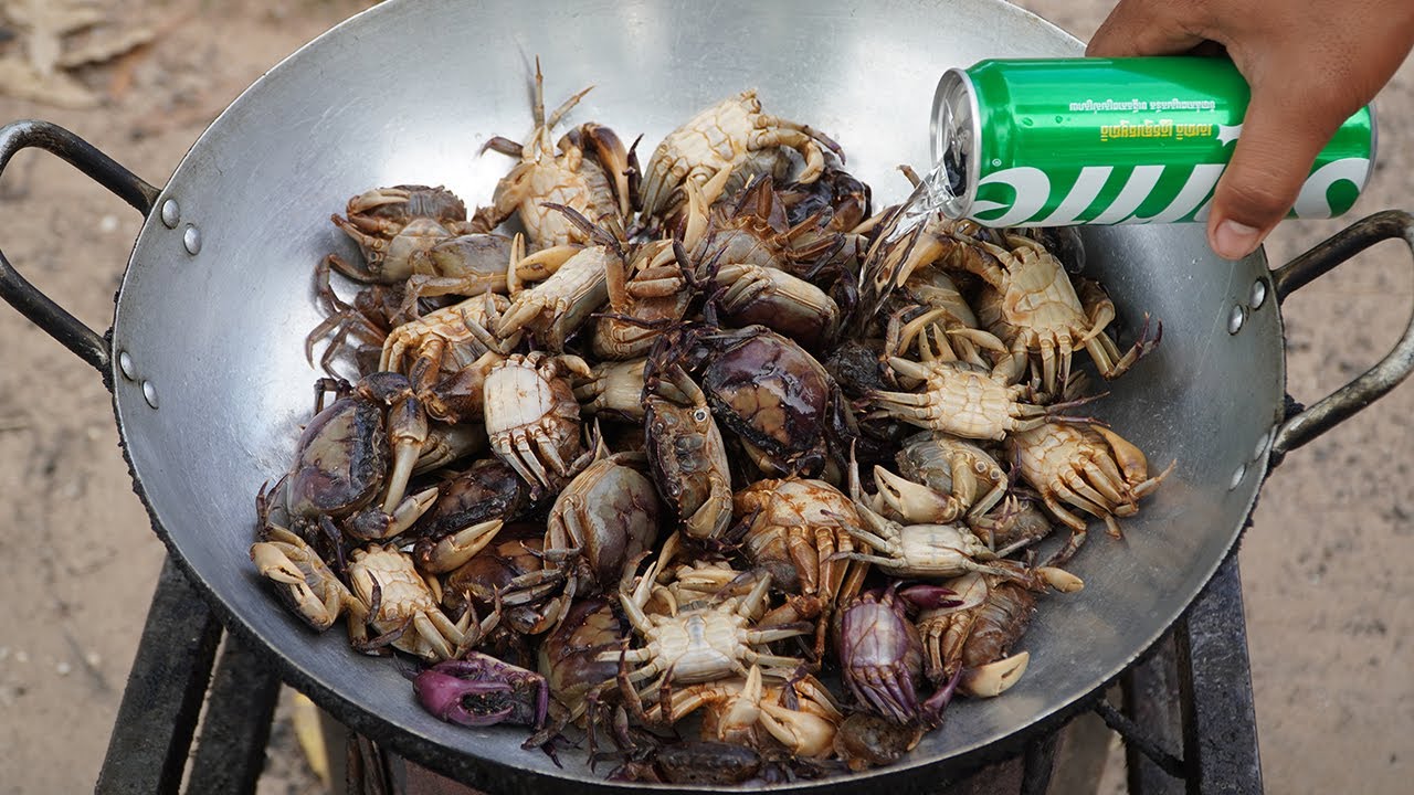 Fried Spicy Crab Recipe | Delicious Field Crab Cooking Sprite