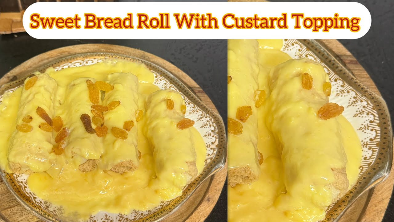 Stuffed Sweet Bread Roll with Custard topping😋