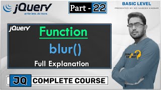 Blur() Function in JQuery in Hindi for Beginners by smart mind  #22