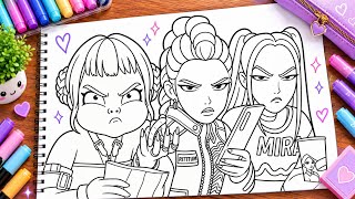 🎨 Rumi, Mira & Zoey Coloring | KPop Demon Hunters | Satisfying Marker Art✨