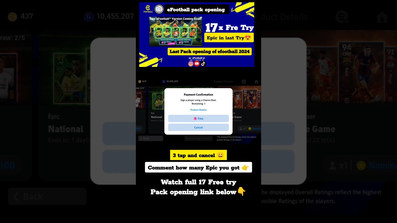 Epic in last try 😱 | 17 free try epic pack✅ | comment who you got | 