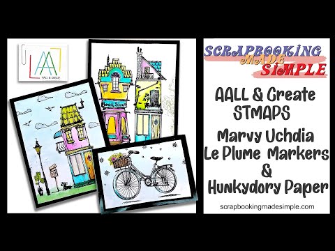 517 AALL & Create AALLtropolis Mix & Match Stamps Sets with Le Plume Markers  & Fusion Paint Brushes 