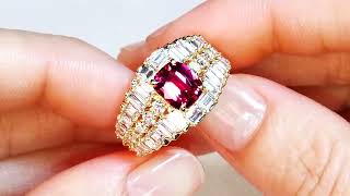 Unheated Intense Red Ruby Ring at  2.16 carats  by Kat Florence KF08667