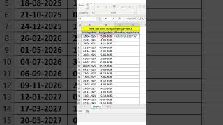 how to count experience of month ✨#excel #excelcourse #learnexcel #exceltutorial #exceltips #edexcel