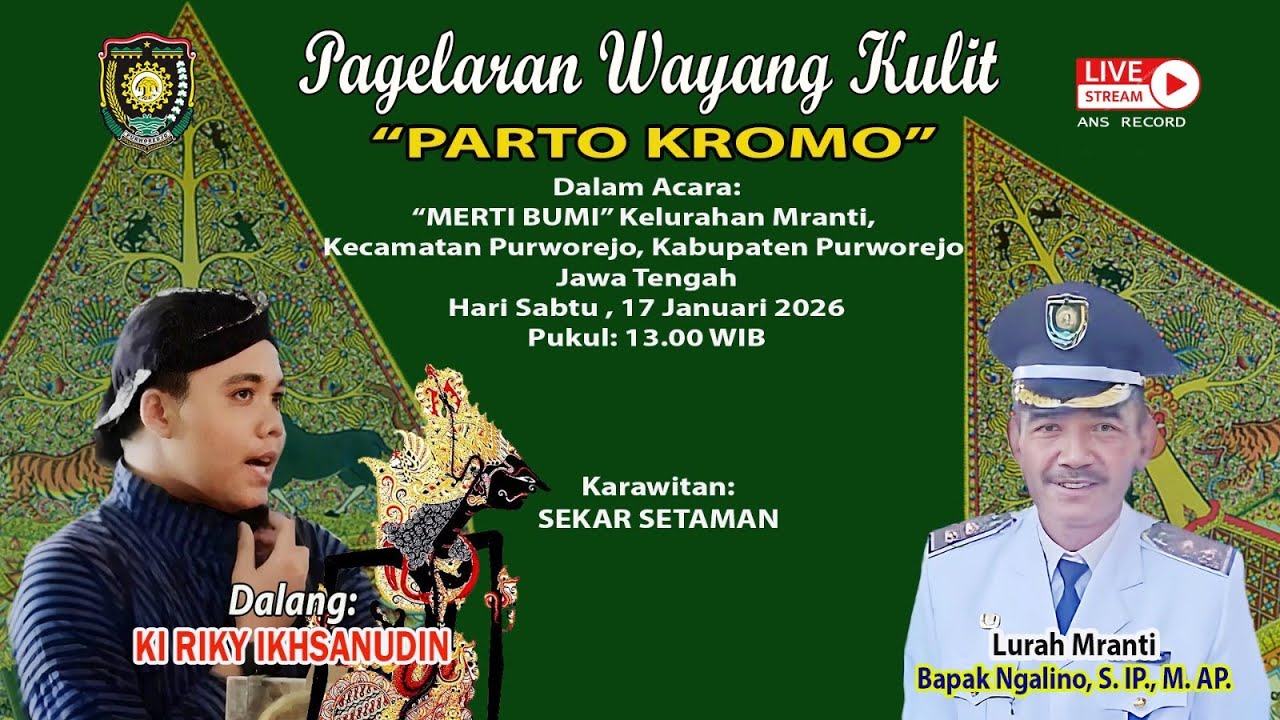 PAGELARAN WAYANG KULIT KI RIKY IKHSANUDIN Lakon PARTO KROMO // MERTI BUMI MRANTI 2026